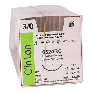 SUT NYLON CLINILON 3/0 24MM RC 45CM 12~