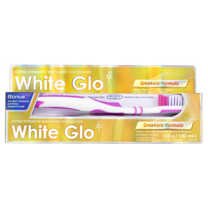 WHITE GLO SMOKERS TOOTHP 100ML+TOOTHBRUS