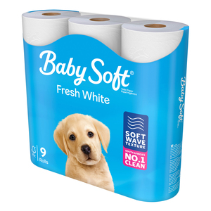TOILET PAPER BABY SOFT 2PLY WHITE 9
