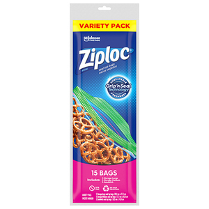 ZIPLOC POUCH VARIETY BAGS 15 BAGS