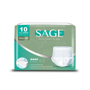 SAGE ADULT PULL UP PANTS EXTRA LARGE 10