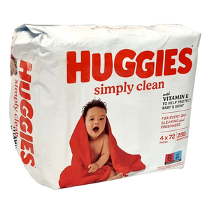 HUGGIES WIPES SIMPLY CLEAN QUAD 288 ~