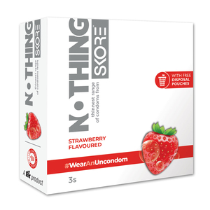 SKORE CONDOMS NOTHING STRAWBERRY 3