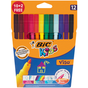 BIC KIDS VISA FELT PENS 10+2