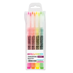 HIGHLIGHTERS CHISEL-TIP WALLET OF 4