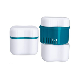 DENTURE BOX -GREEN WITH BUILT IN DRAINER