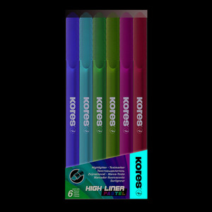 KORES HIGHLINER CHISEL TIP PEN PASTEL 6~