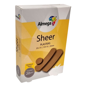 PLASTERS ASSORTED SHEER ALMEGA 20`s