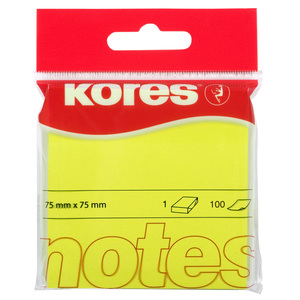 KORES NEON YELLOW ADHESIVE NOTES 100's