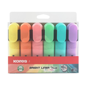 KORES BRIGHT LINER PLUS CHISEL PASTEL 6~
