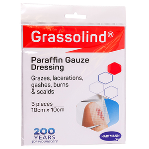 PARAFFIN GAUZE 10x10CM GRASSOLIND 3'S