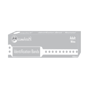 ID BAND - WHITE ADULTS CLINIHEALTH 100~