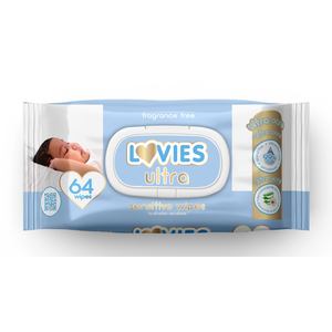 LOVIES ULTRA PREM WET WIPES 64 SENSITIVE