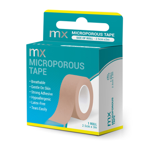 MICROPOROUS TAPE MX BEIGE 2.5CM X 3M 1's