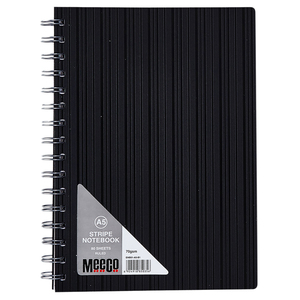 A5 NOTEBOOK MEECO STRIPE PATTERN BLACK