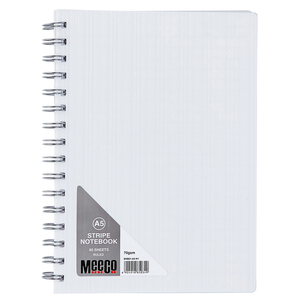 A5 NOTEBOOK MEECO STRIPE PATTERN WHITE