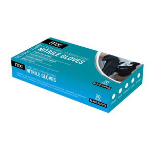GLOVES MX EXAM NITRILE BLACK XL 20's