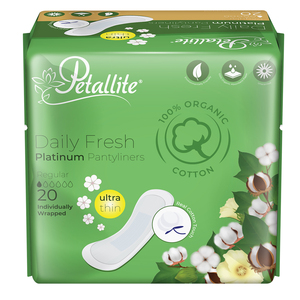 PETALLITE ORGANIC DAILY PANTYLINERS 20