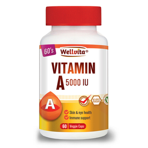 WELLVITA VITAMIN A 5000IU 60 CAPSULES