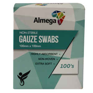 GAUZE 100X100MMX4PLY NWOV ALMEGA 100~