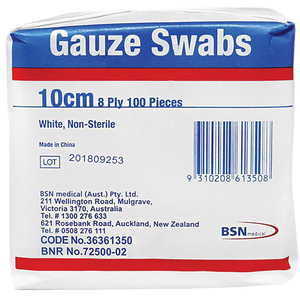 GAUZE 100X100X8PLY N/S CUTISOFT NAT 100s