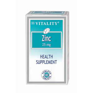 VITALITY ZINC 25MG TABLETS 100
