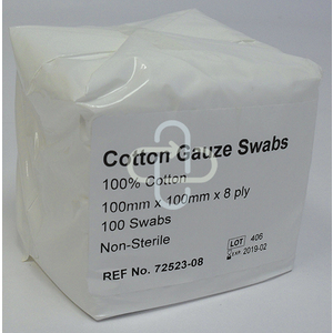 GAUZE 100X100X8PLY N/S BSN 100s