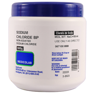 SOD CHLOR NON-IOD SALT 500G MEDICOLAB