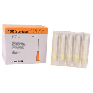 NEEDLE 20GX40MM STERICAN YELLOW 100~