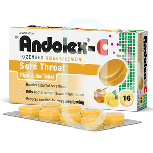 ANDOLEX-C 16 HONEY & LEMON LOZENGES