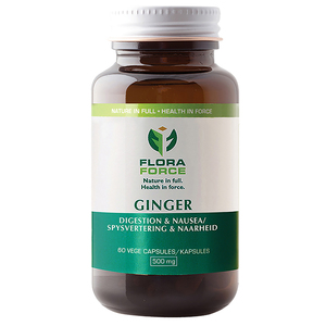 GINGER 500MG 60 CAPSULES FLORA FORCE