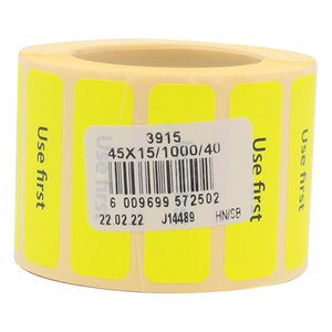 LABEL -USE FIRST- DAYGLO YELLOW 1000