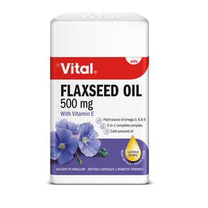 VITAL FLAXSEED OIL 500MG CAPS 60