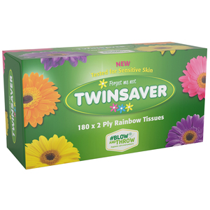 TISSUE TWINSAVER FACIAL RAINBOW 180