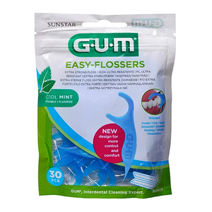 GUM EASY FLOSSERS MINT WAXED 30