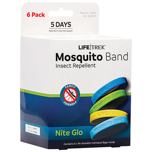 LIFETREK MOSQUITO-BAND NIGHT GLOW 6PK ~