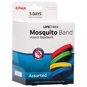 LIFETREK MOSQUITO-BAND ASSORTED 6PK ~