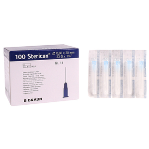 NEEDLE 23GX30MM STERICAN BLUE 100~