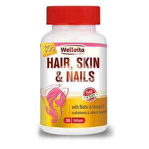 HAIR SKIN & NAILS 30 SOFTGELS WELLVITA