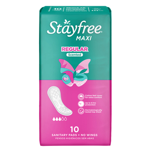 STAYFREE MAXI THICK SCENTED NO WINGS 10
