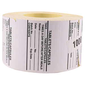 LABELS ROLL FOR TAB/CAPS 1000s 1