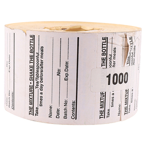 LABELS ROLL MIX DR -SHAKE BOTTLE- 1000's