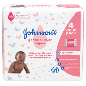 J&J BABY WIPES GENTLE ALL OVER 288