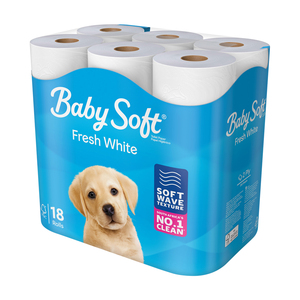 TOILET PAPER BABY SOFT 2PLY WHITE 18
