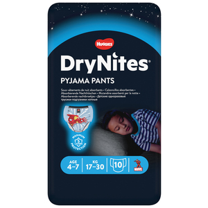 HUGGIES DRYNITES BOY SIZE 4-7 10PCK