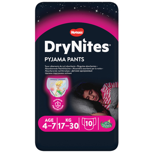 HUGGIES DRYNITES GIRL SIZE 4-7 10PCK