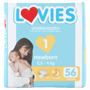 DIAPERS NEWBORN LOVIES VP 56
