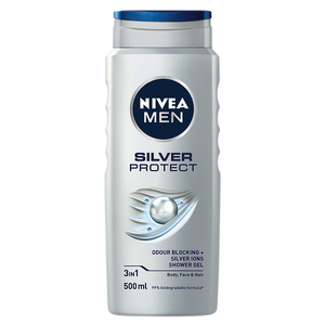 NIVEA BATH CARE SHWER GEL SILV PROT 500