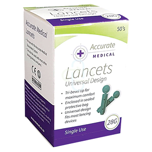LANCET 28G ACCURATE STERILE 50~