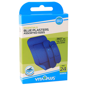 VITAPLUS BLUE PLASTERS ASSORTED 24~